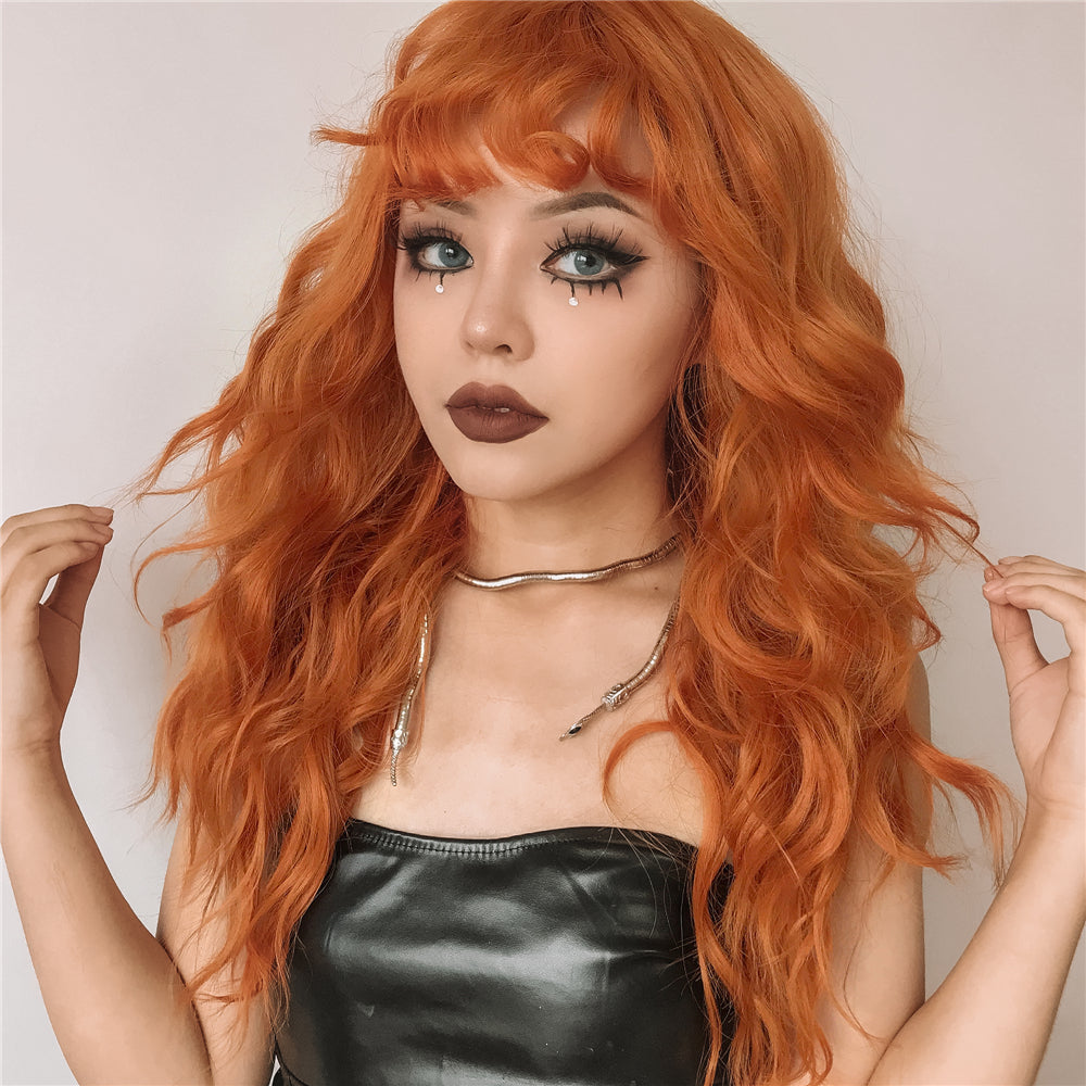 Long Curly Hair Wig With Bangs