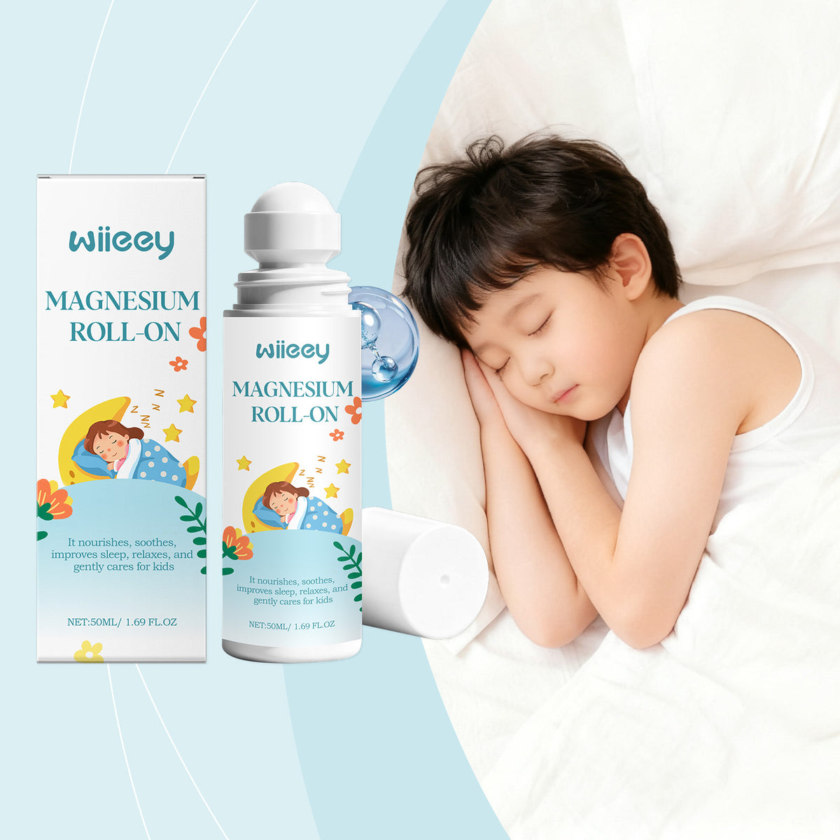 Children's Magnesium Sleep-Relax Roll-On 50ml Natural Sleep Aid for Kids