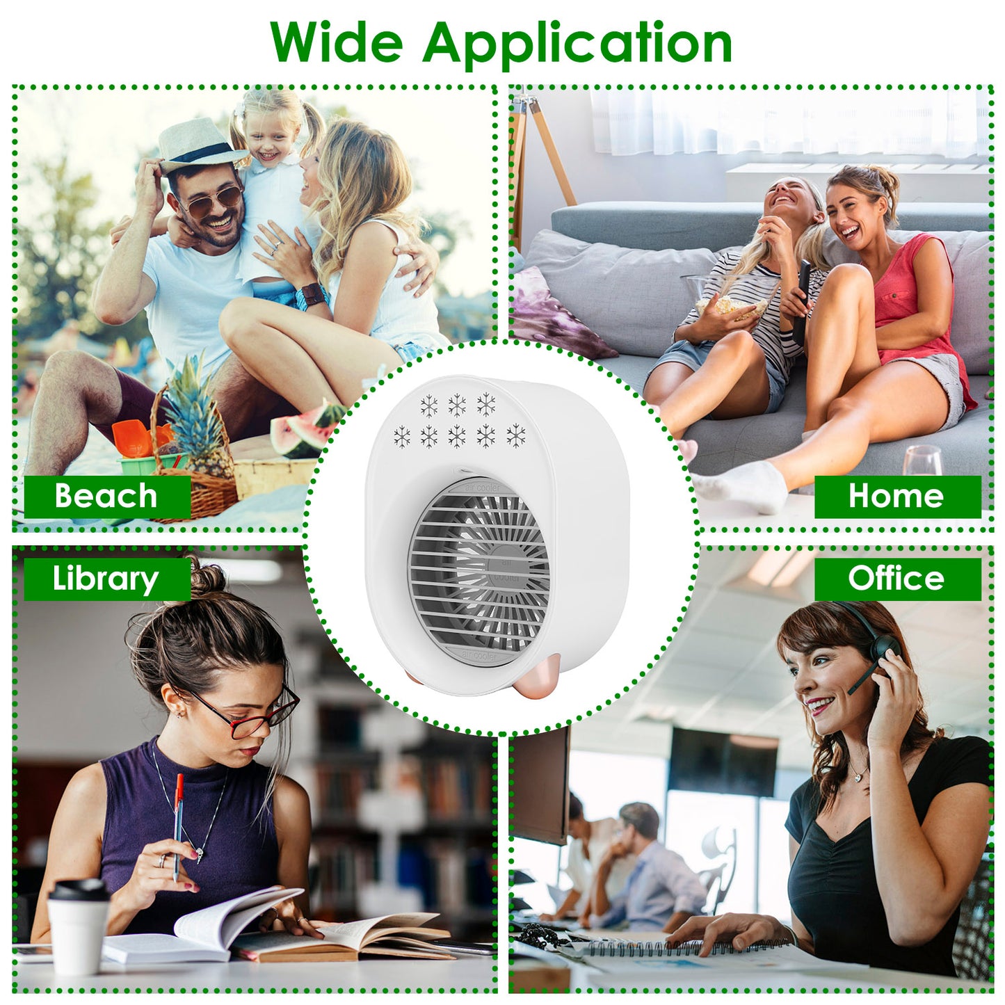 Portable Mini Desktop Air Conditioner Fan with USB Rechargeable Humidifier