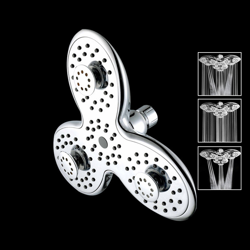 Plastic Multi-Mode Pressurized Shower Head - Silver Bathroom Fixture