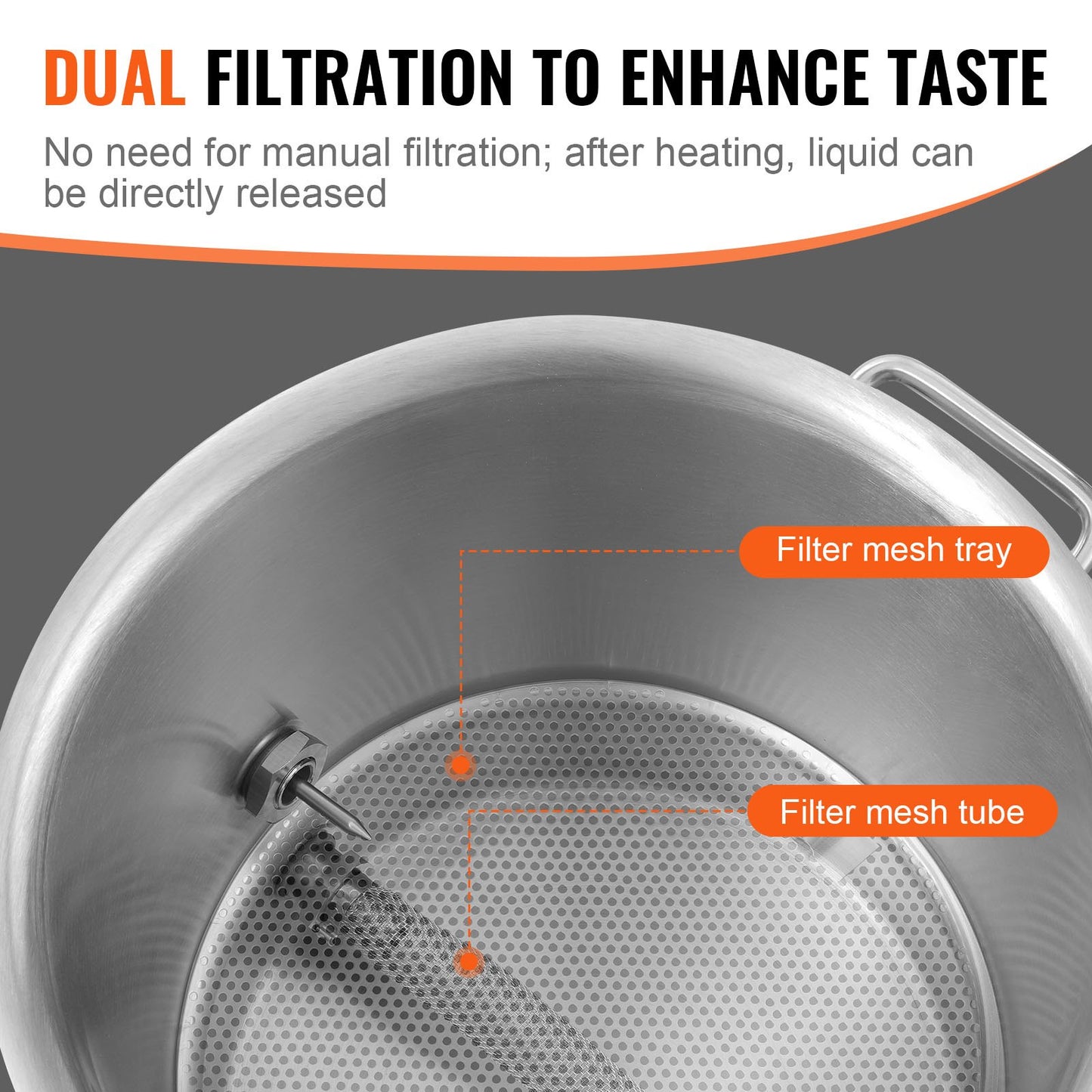 5 Gallon Stainless Steel Brew Kettle with Thermometer & Spigot