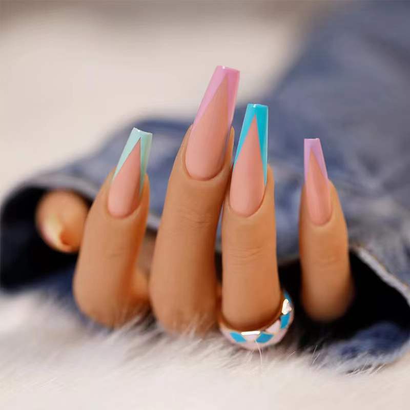 Colorful Ballet Nail Patches Detachable Wearable Nail Art