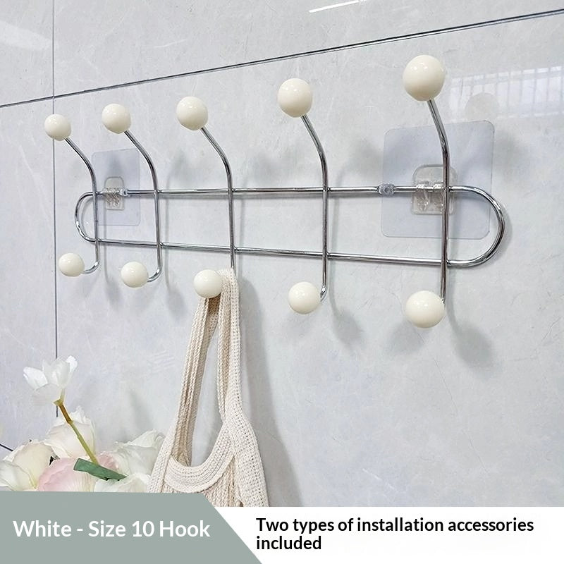 Nordic-Style Wall-Mounted Metal Coat Hook Rack - No-Drill, Modern Home Storage