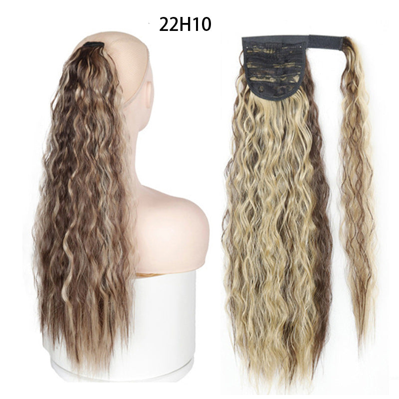 Water Wave Ponytail Wig with Velcro Band High Temperature Synthetic Hair