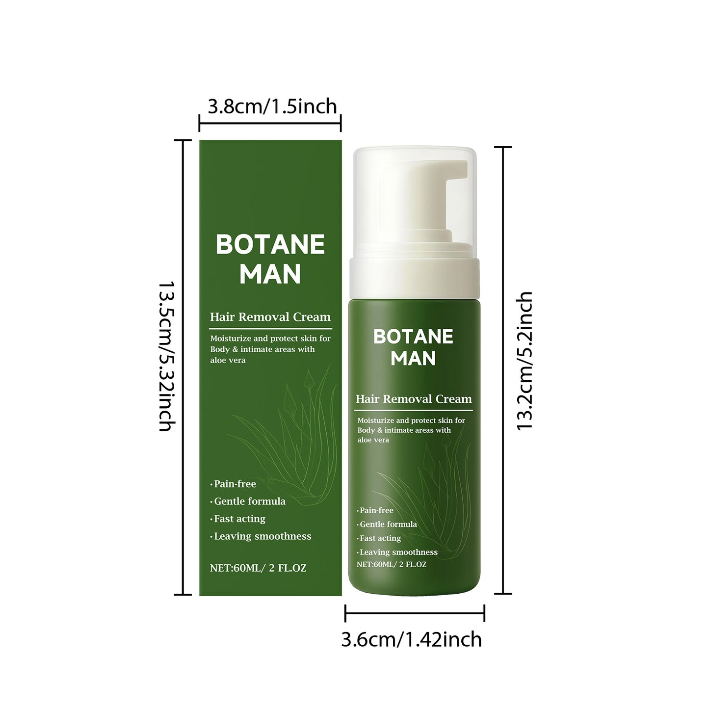 Gentle Hair Removal Mousse 60ml - Moisturizing Body Care Solution