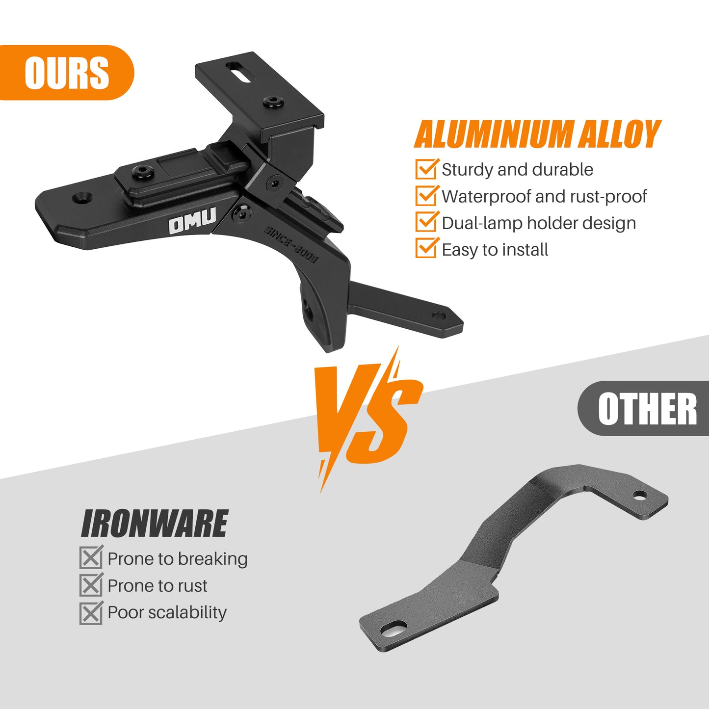 A-Pillar Light System Mount for Jeep Wrangler 4XE - Black