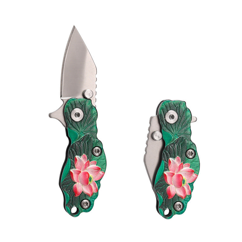 Folding Stainless Steel Kitchen Knife - High Hardness, Modern Design