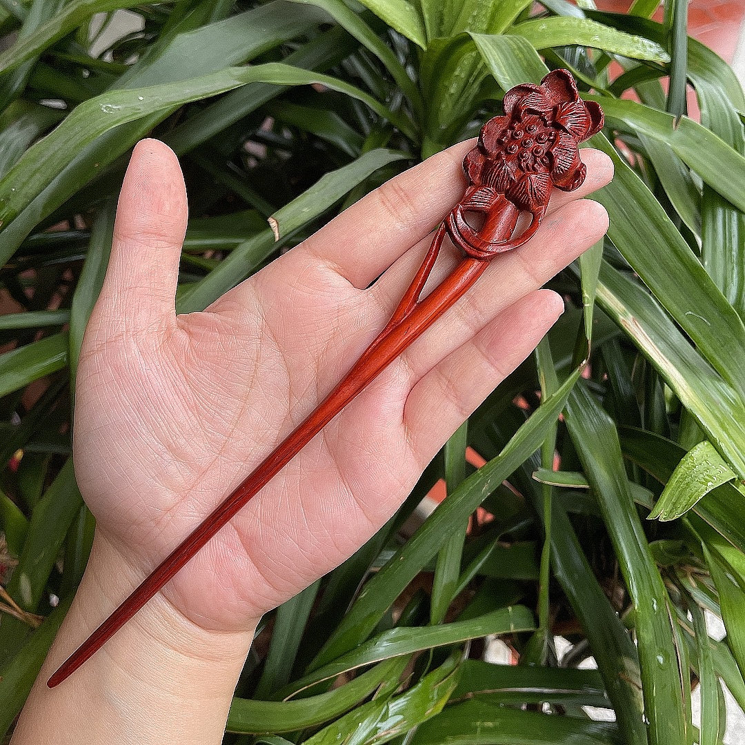 Ebony Antique Carved Hairpin