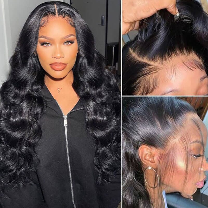 Body Wave Human Hair 4x6 Lace Closure Wig - Natural Color