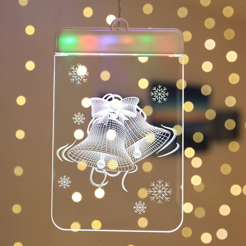 Christmas Hanging Bell and Snowflake String Lights - Festive Decor