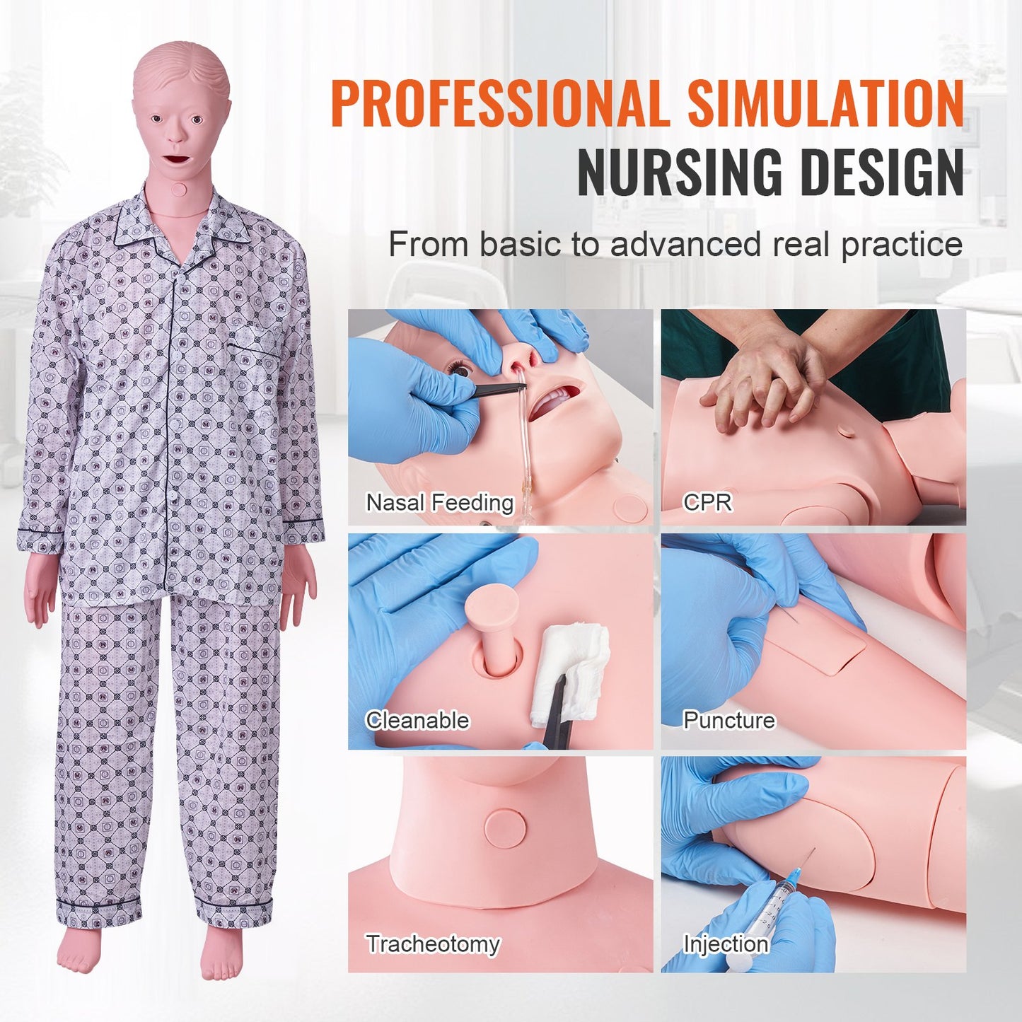 Lifesize Male Nursing Training Manikin - Anatomical Simulator Model