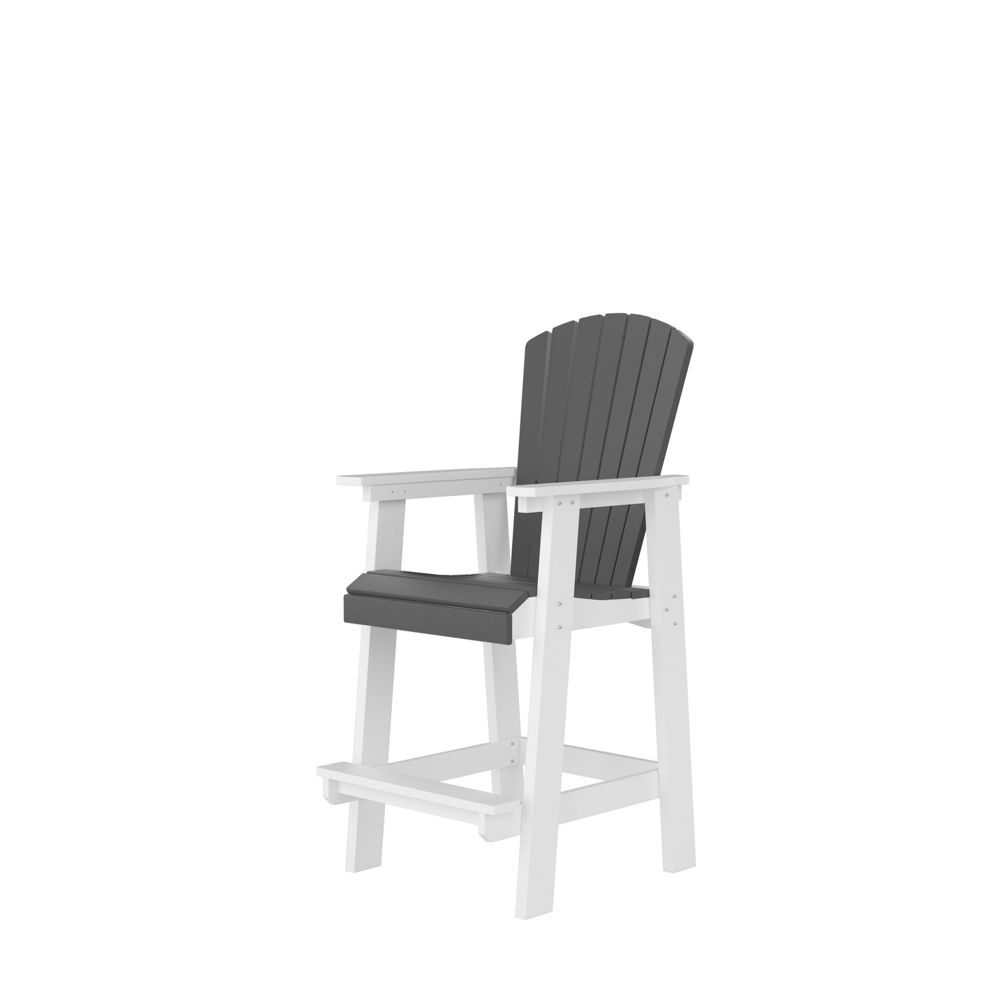 Outdoor Tall Adirondack Bar Chairs Set of 2 - White & Gray