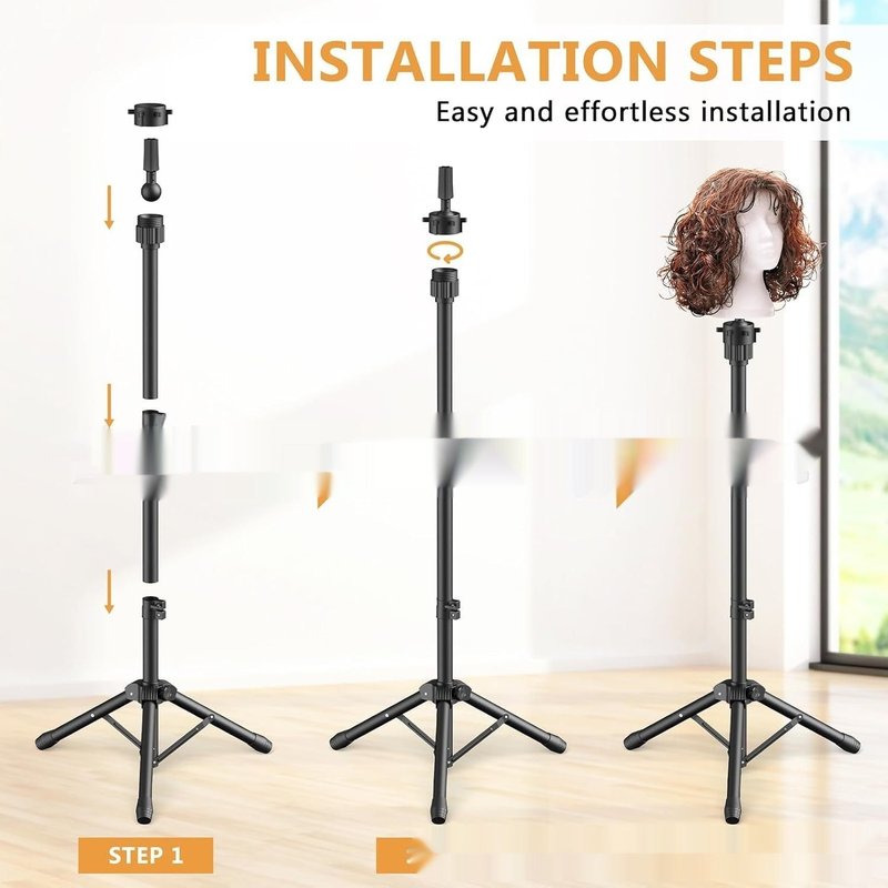 Mini Head Model Stand - Mannequin Head Stand for Teaching, Black