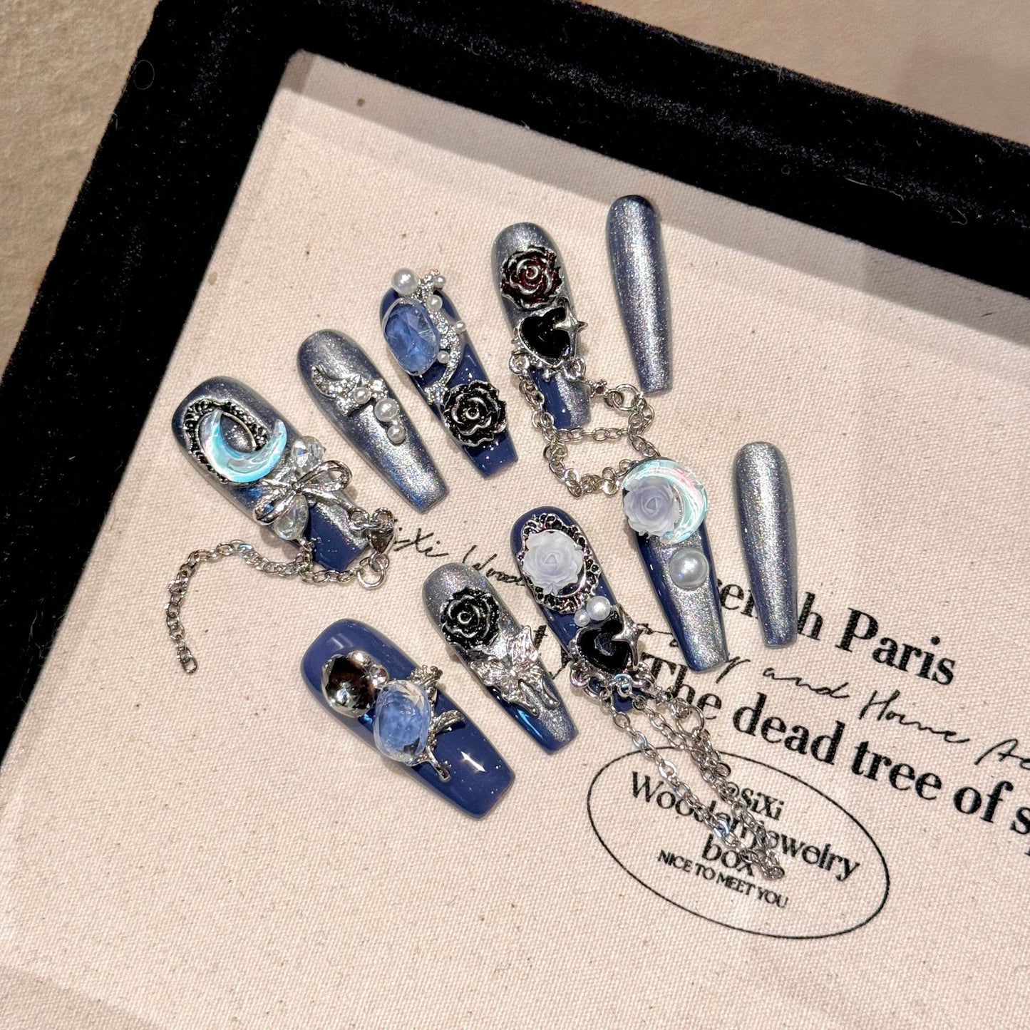 French Style Press-On Nails - Long Almond Wearable Fake Nail Set