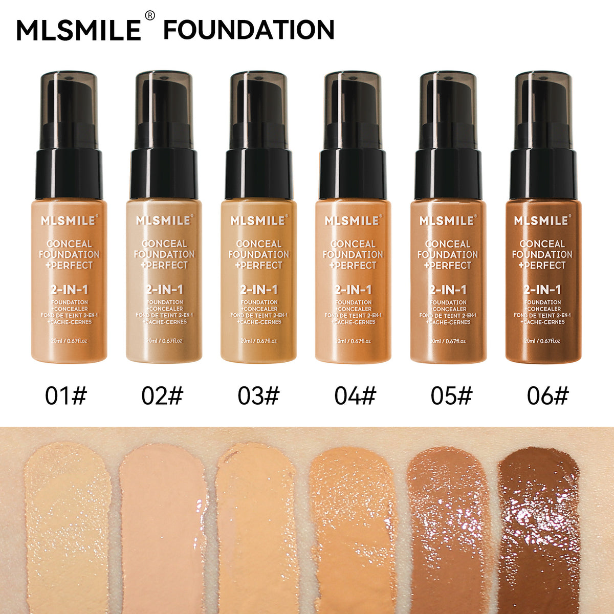 Long Lasting Waterproof Liquid Foundation - Moisturizing Concealer for Face 20ml