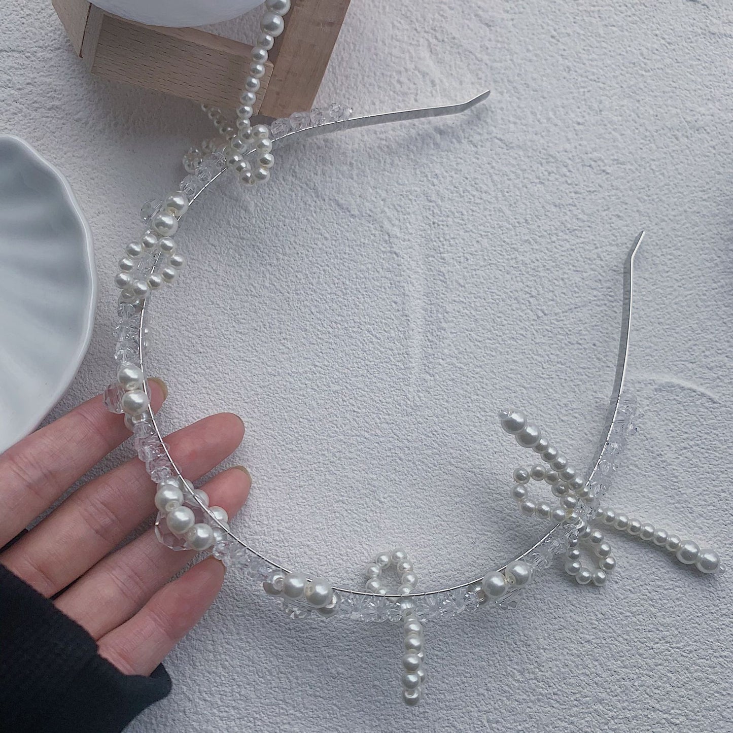 Pearl Crystal Hairband for Women - Elegant Geometric Hair Accessory