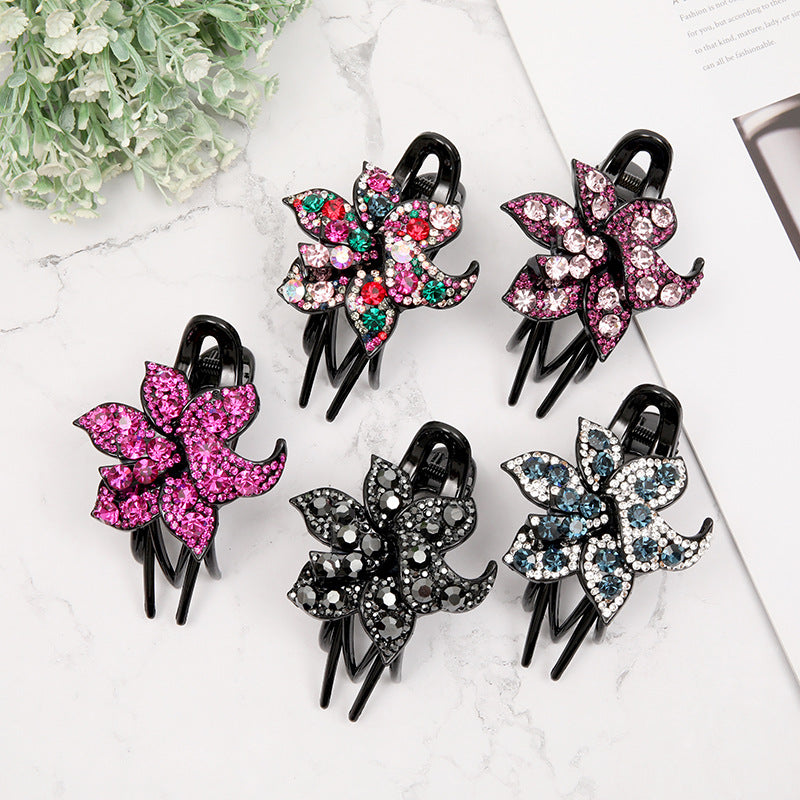 Women's Hair Clip Duckbill Claw - Rhinestone
