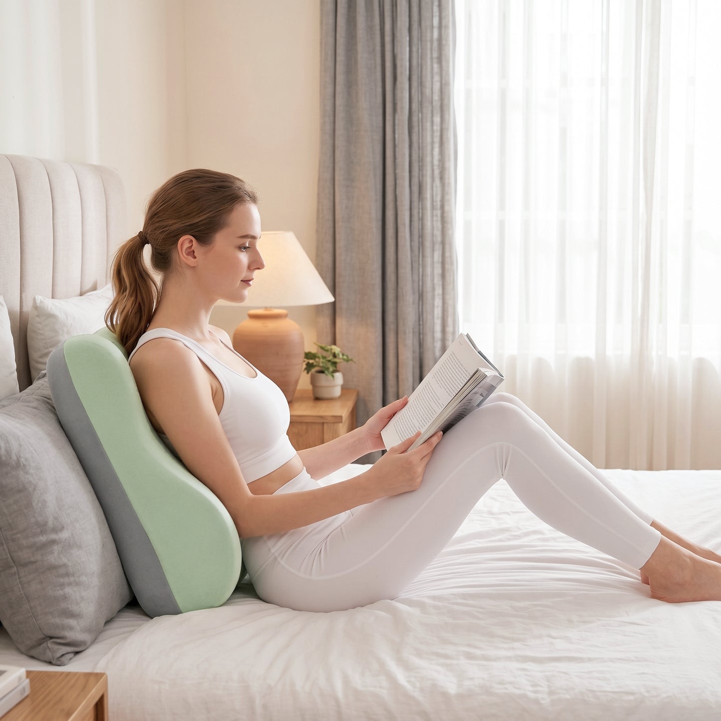 Ergonomic Memory Foam Sex Pillow for Couples - Green