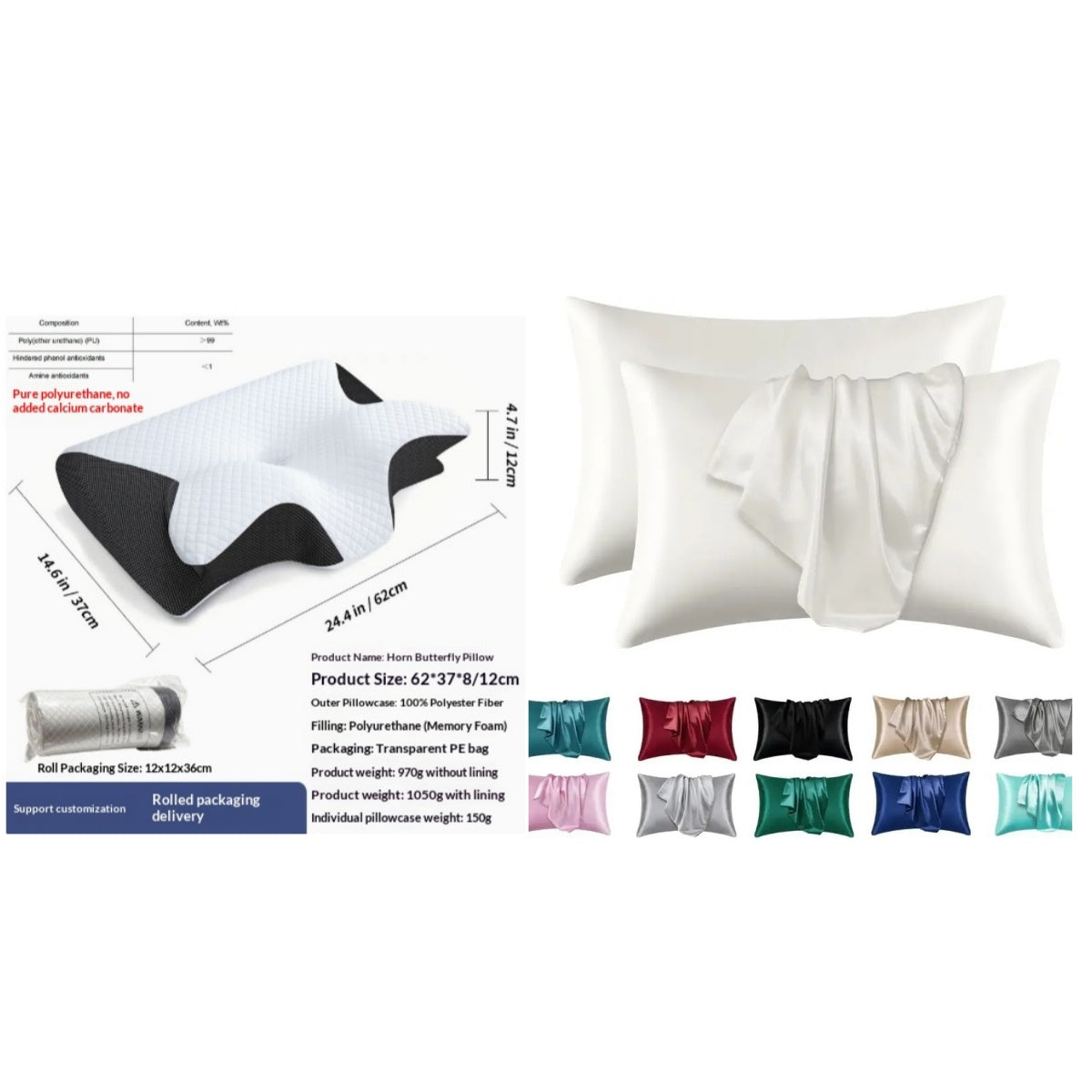 Butterfly-Shaped Memory Foam Pillow with Removable Cover for Home & Decor