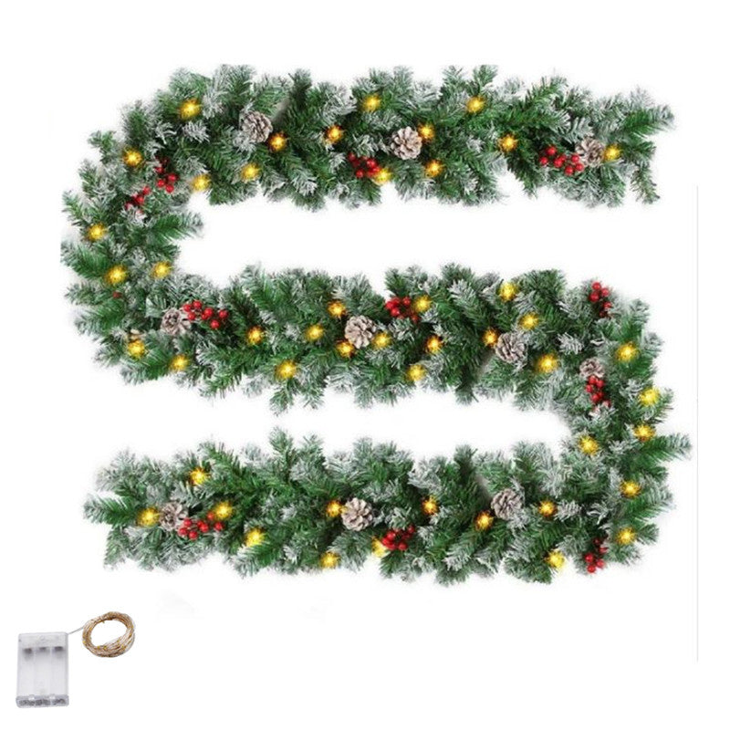 PVC Rattan Garland Christmas Decoration - White & Pine Variants