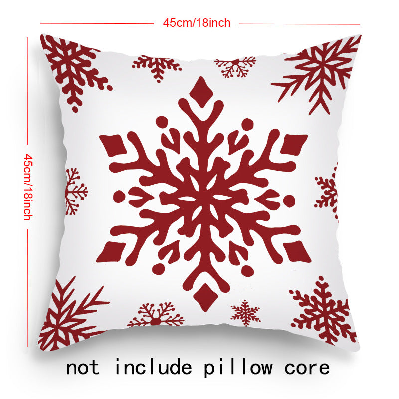 Holiday Cartoon Santa Claus Elk Pillow Cover 45x45cm Sofa Cushion Decor