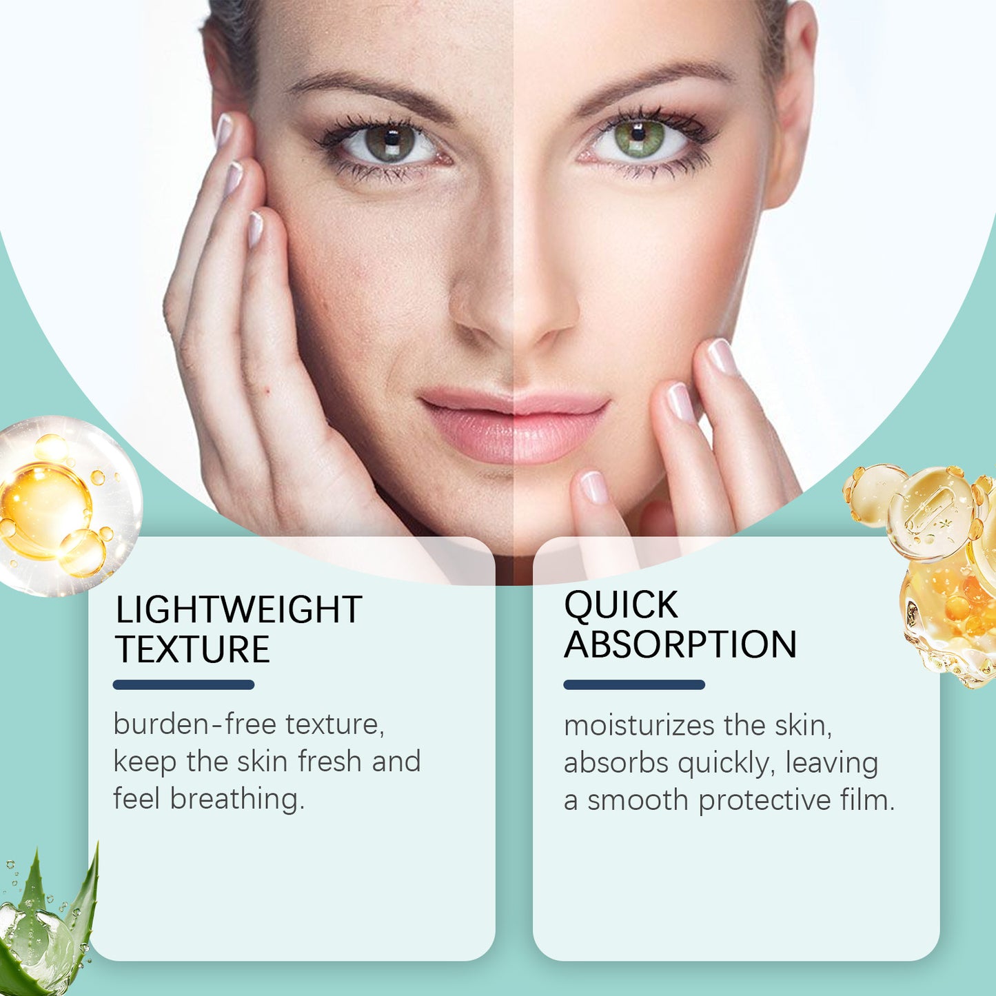 Anti-Aging Facial Moisturizer with Aloe Vera and Vitamin E - 50g