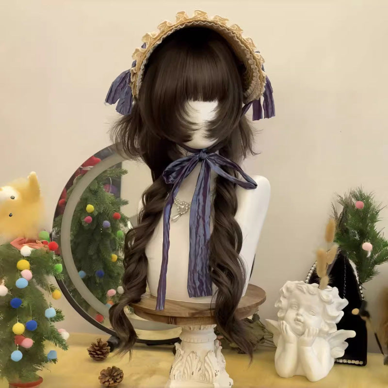 Jellyfish Style Synthetic Wig with Long Curl & Face-Flattering Fit - Cool Brown