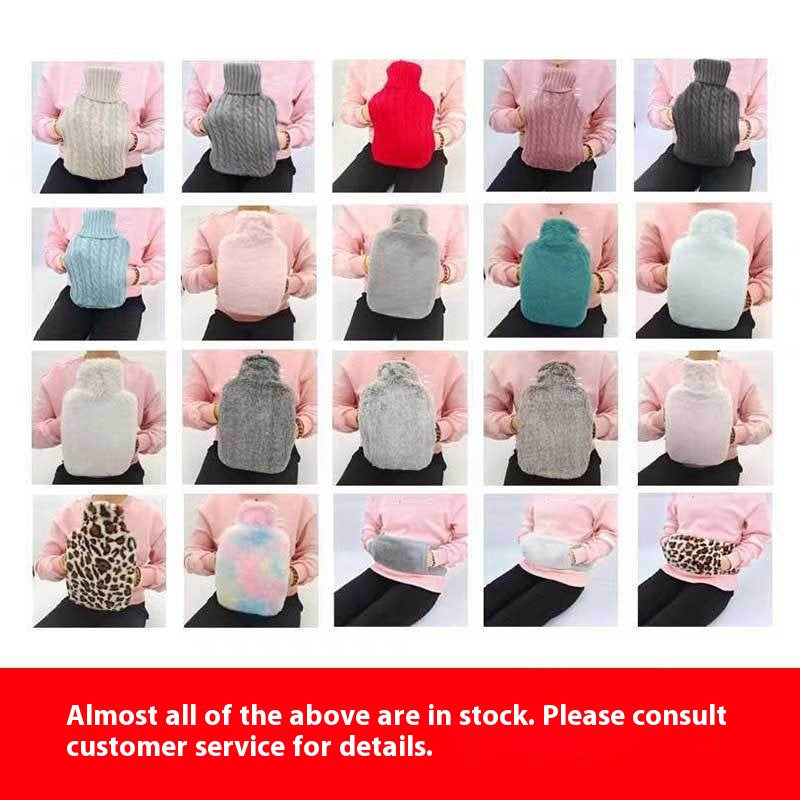 Water Bag Hand Warmer Rubber Hot Water Bottle 2L Multi-Color