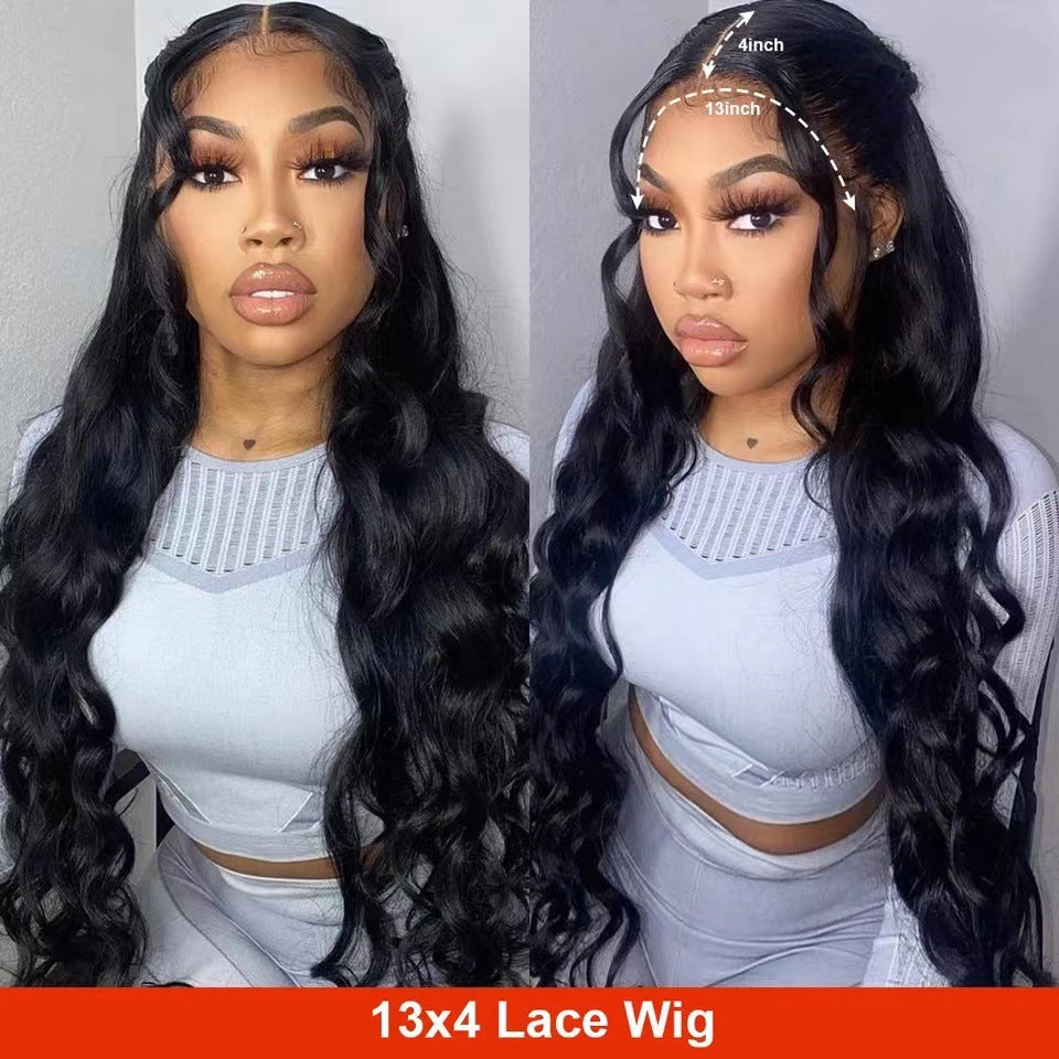 Long Curly Wig with Lace Front Cap for Women - Heat-Resistant Synthetic Hair