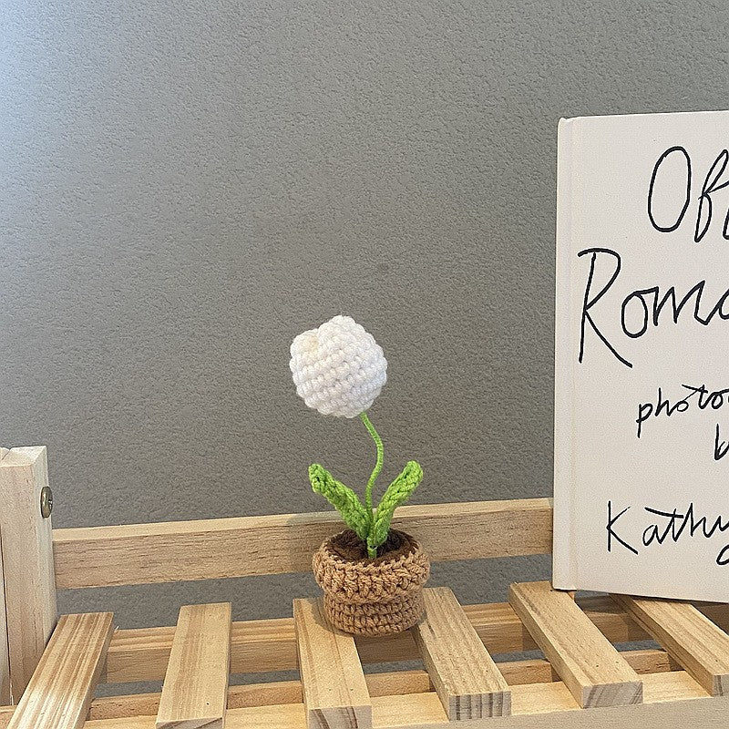 Mini Potted Artificial Flowers - Hand Woven Home Decor, All Colors