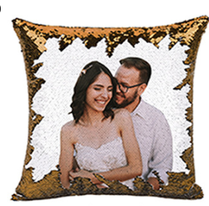 Sequin Custom Gift Pillow - Soft Velvet Cover with Color Options, 40x40cm
