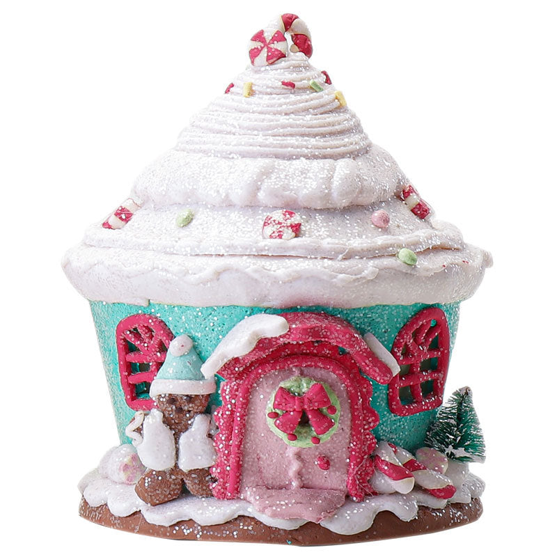 Christmas Decorations Polymer Clay Castle House Set - Pink, Green, Red & White Variants