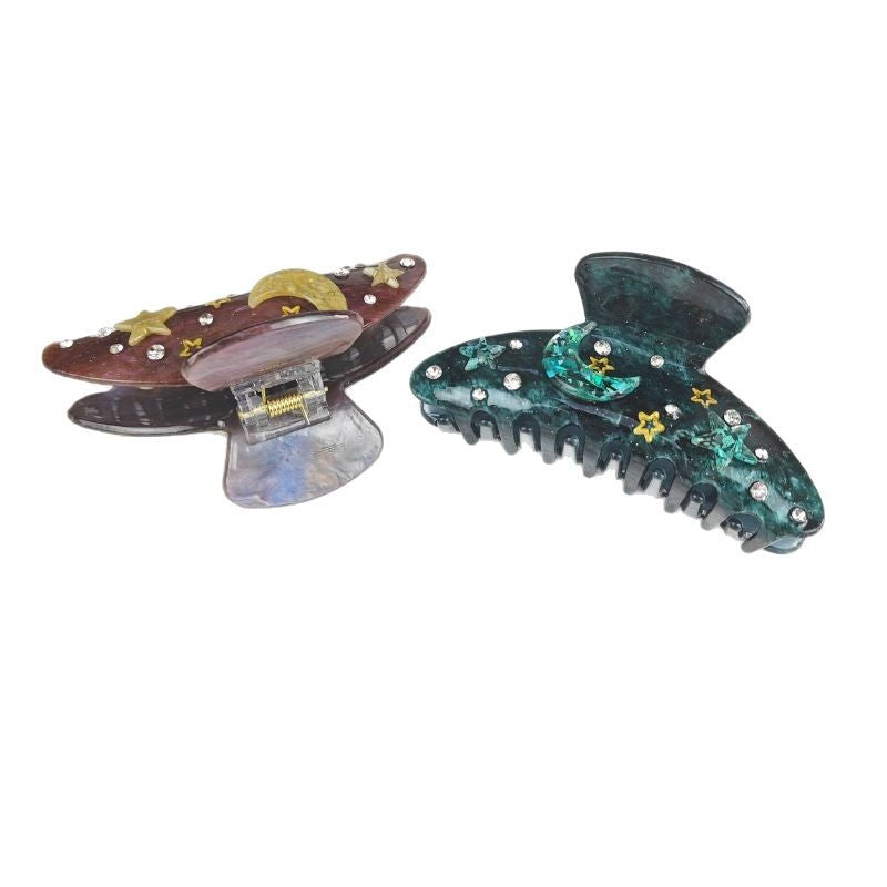 Oversized Star Moon Barrettes
