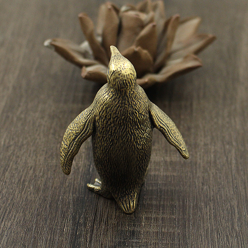 Large Brass Penguin Ornament for Home & Garden Decor