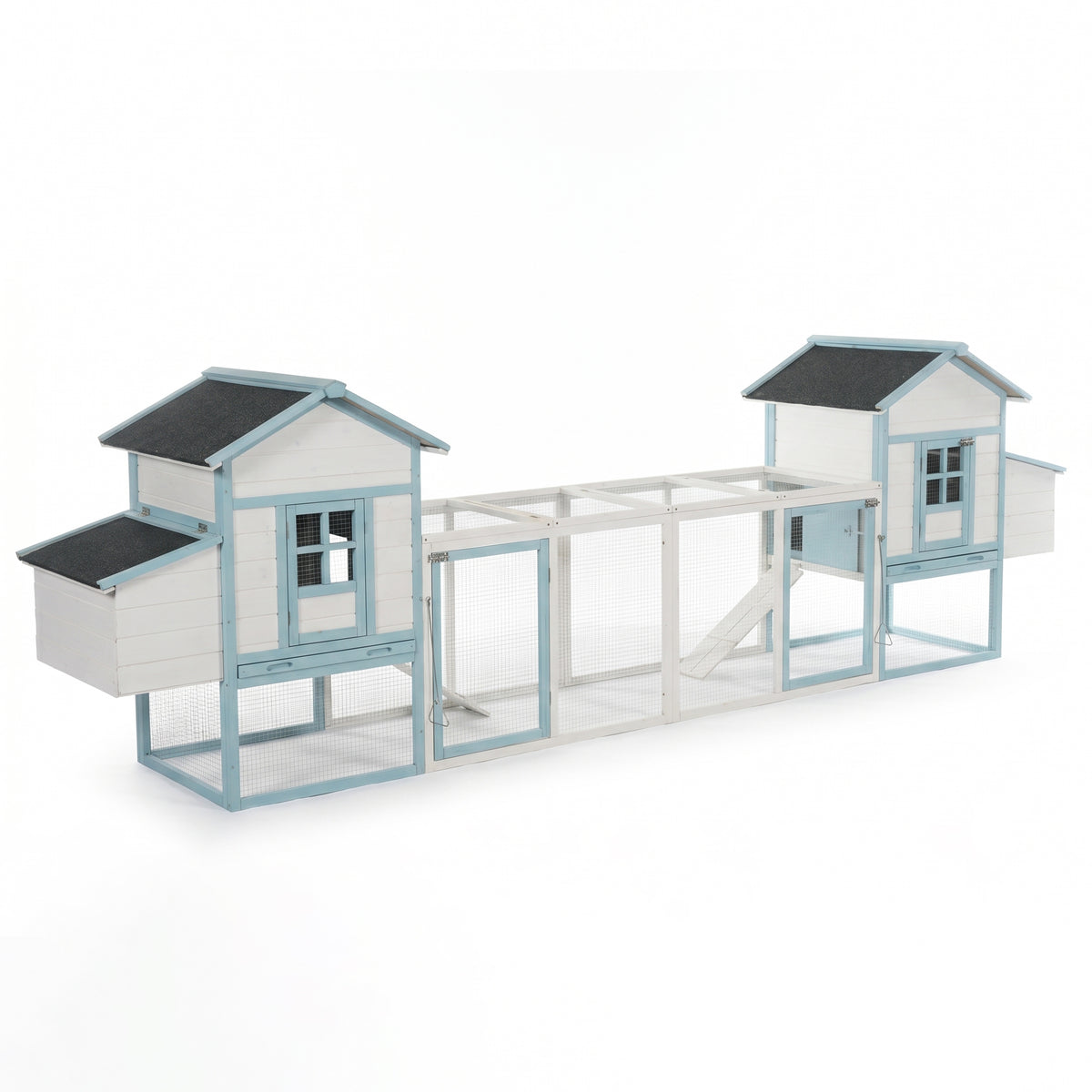 Pet Guardrails for Chicken Coop, Wooden Fence with Blue, Tan or White Finish