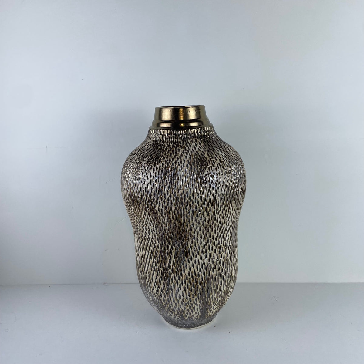 Wabi Sabi Ceramic Vase - Modern Home Decor, Brown, 27x47cm