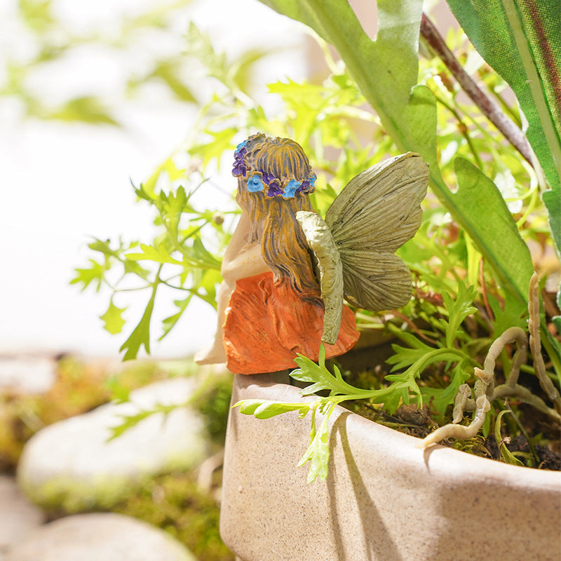 Resin Butterfly Fairy Garden Decor - Outdoor Butterfly Flower Vase Set