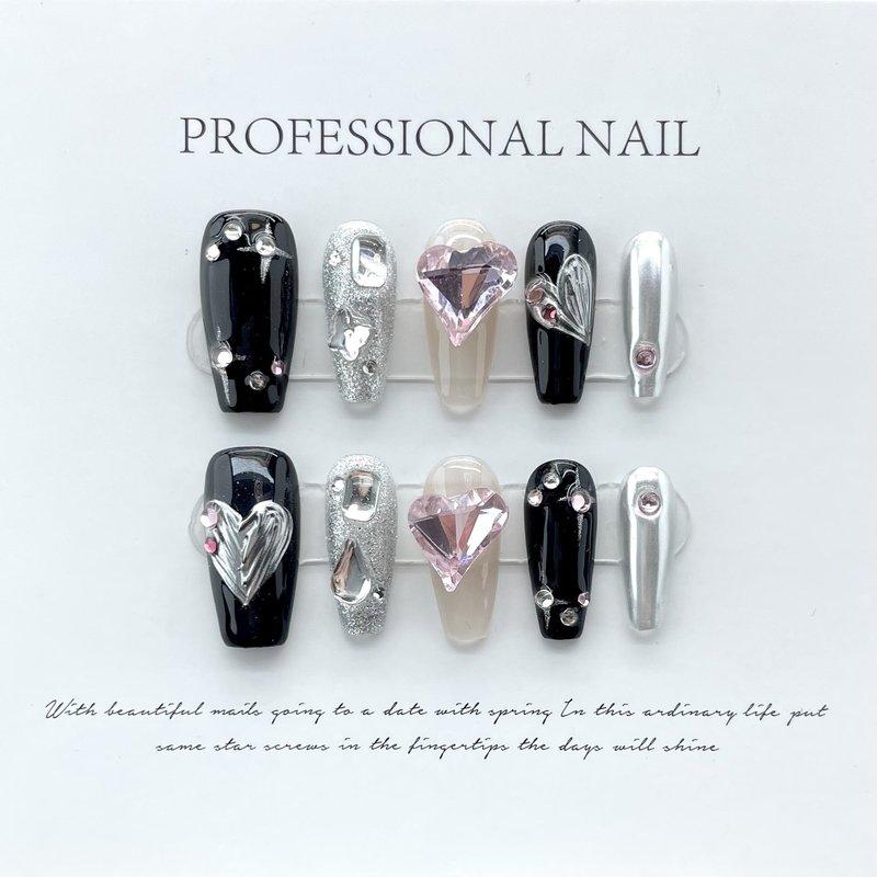 False Nails Press-On Kit with Glue & Prep Pads