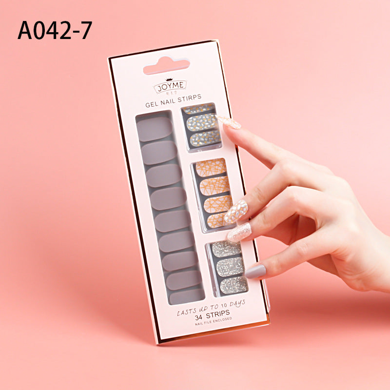 Waterproof Nail Stickers Set - Assorted Designs for Nail Art & Decoration