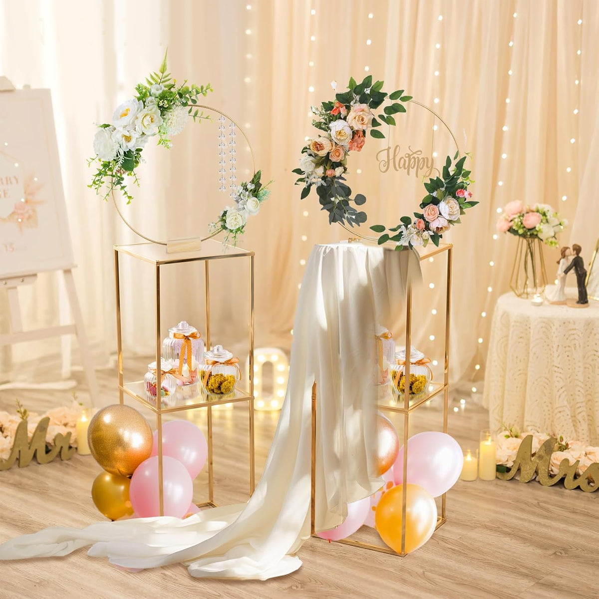 Gold Flower Stands - 2 Pack 31.5 Inch Metal Centerpieces