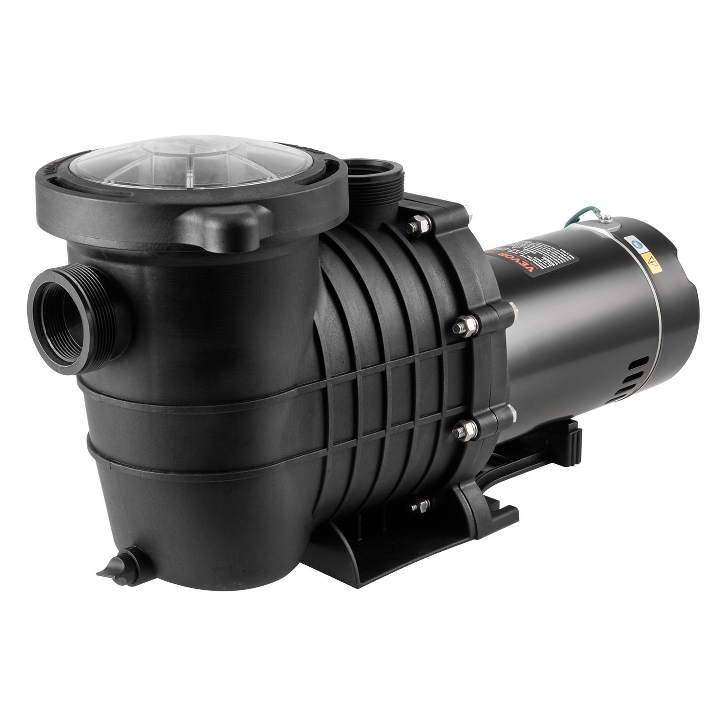 1HP Above Ground Pool Pump with Filter Basket - 80 GPM, 110V/240V, Black