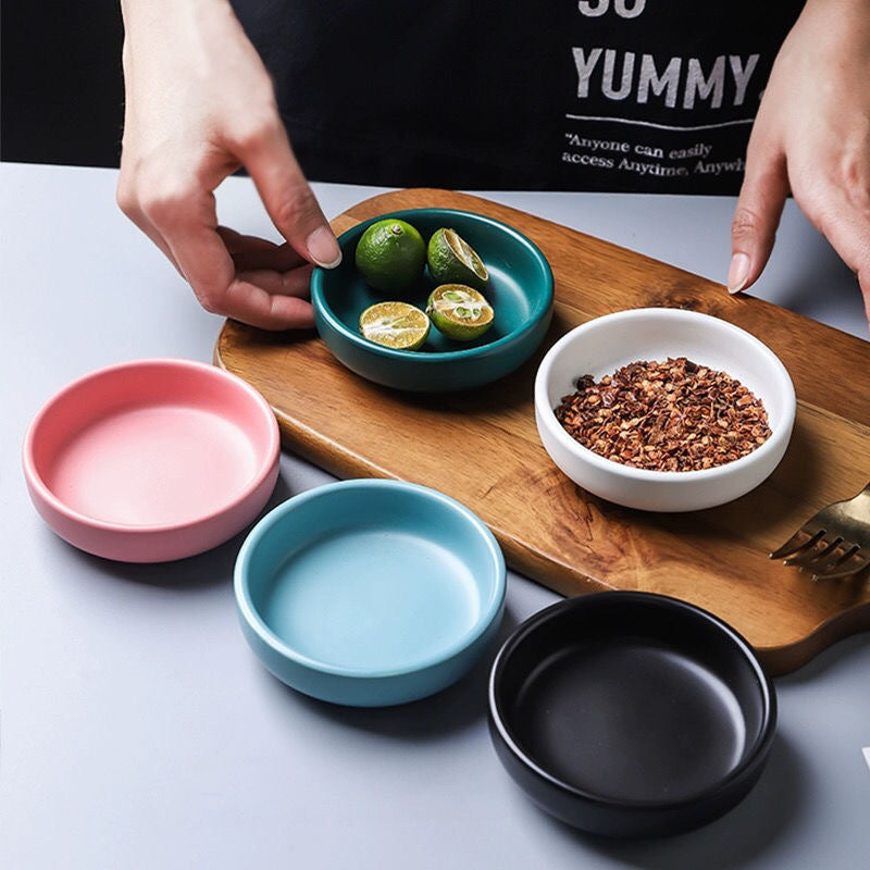 Ceramic Seasoning Plate Household Tableware - Multiple Colors
