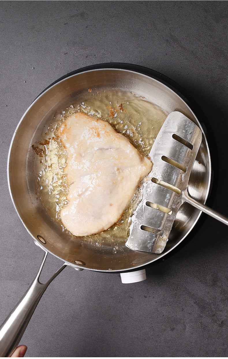 304 Stainless Steel Flat Frying Pan for Induction Gas Stove 22-30cm