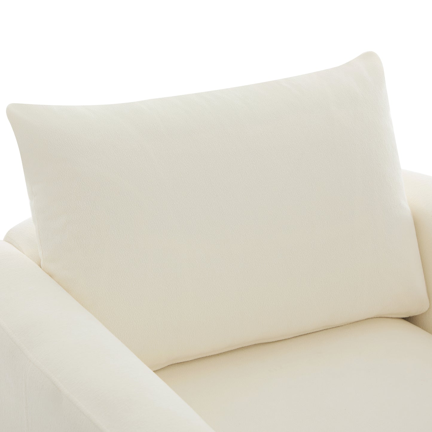 Beige Modern Accent Chair - Stylish Club Armchair with Rubberwood Legs