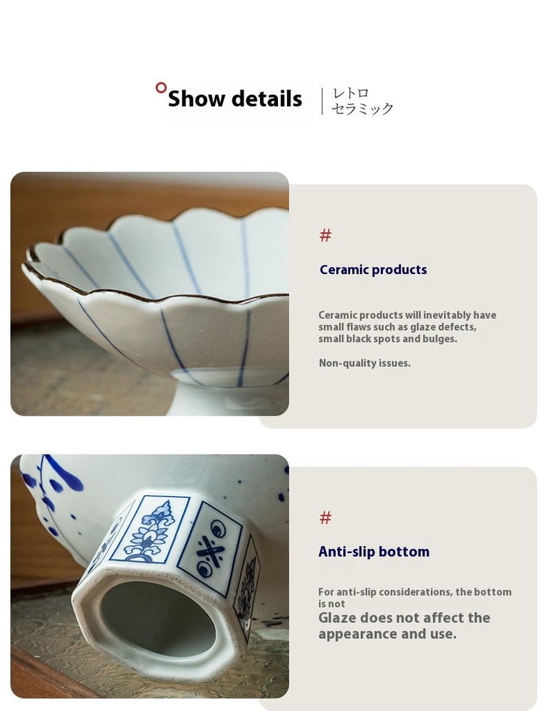 Retro Ceramic Serving Bowl - Modern Simple Style, Multiple Colors