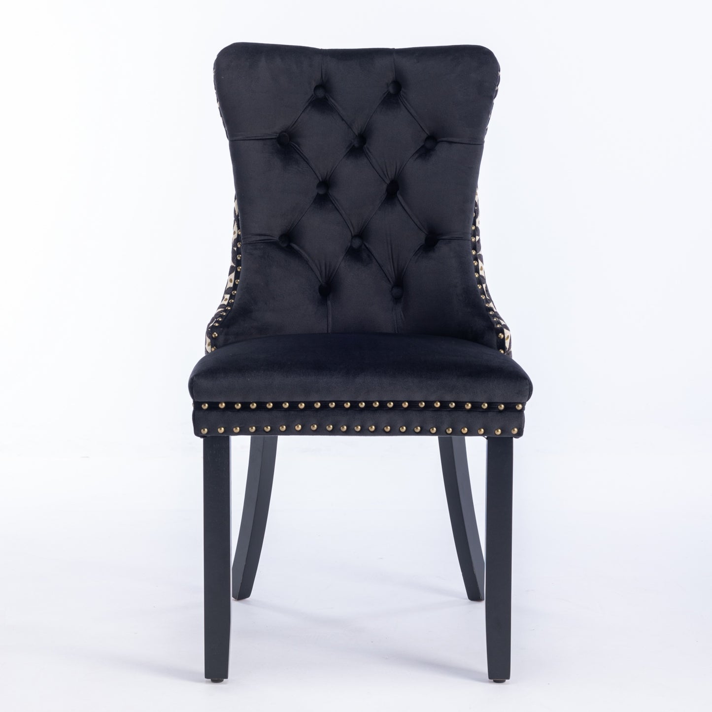 Luxury Velvet Dining Chairs Set of 2 - Black & Patterned