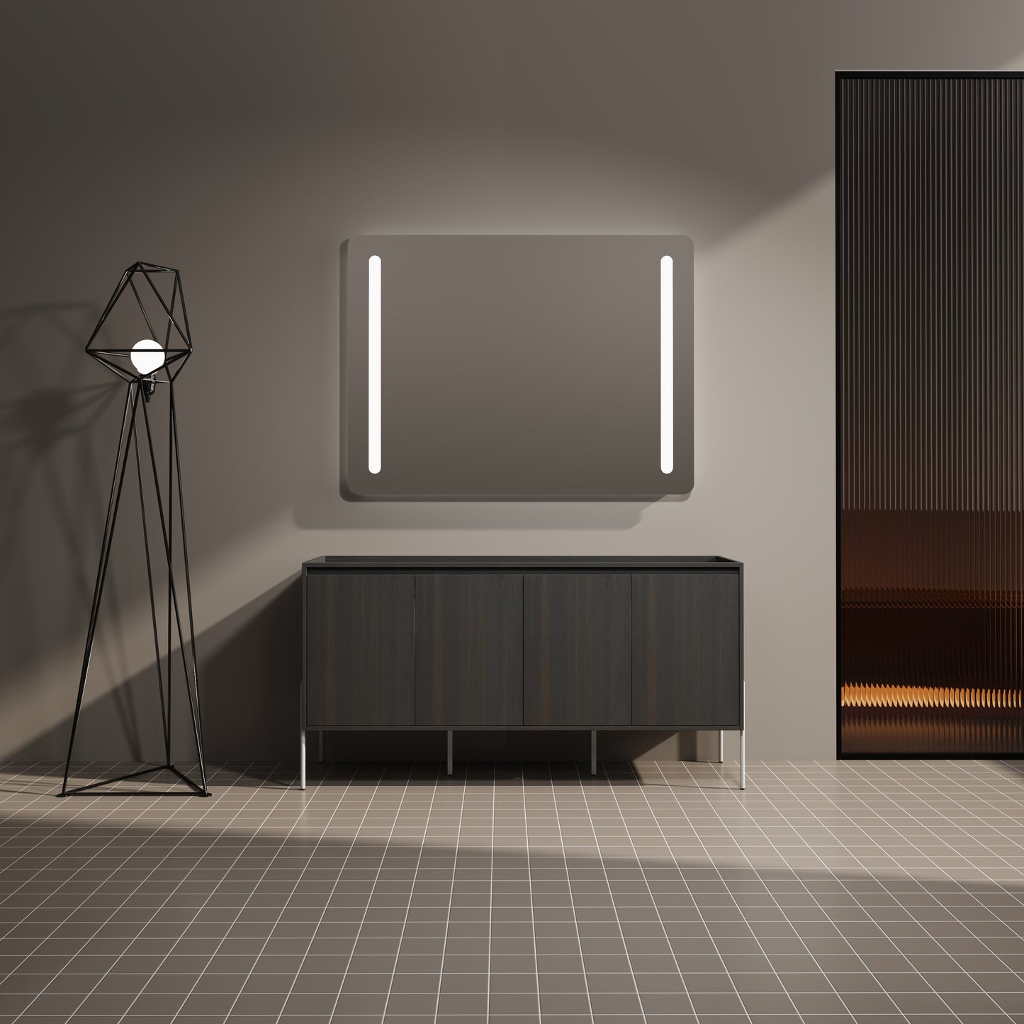 60" Freestanding Bathroom Vanity with Soft Close Doors - Dark Oak