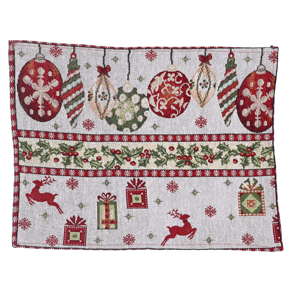Christmas Knitted Cloth Placemats Set - Holiday Table Decor for Home