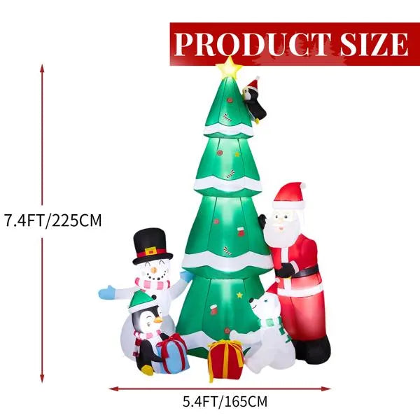7.5FT Inflatable Christmas Decoration with Santa & Snowman