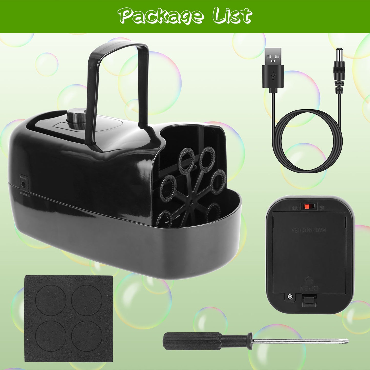 Automatic Bubble Maker - Portable Bubble Blower with 2 Speeds